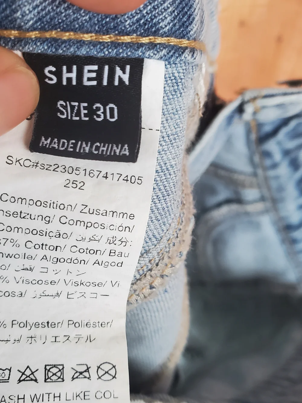 SHEIN Light Blue Denim Fringe High-Rise Shorts - Picture 2 of 5